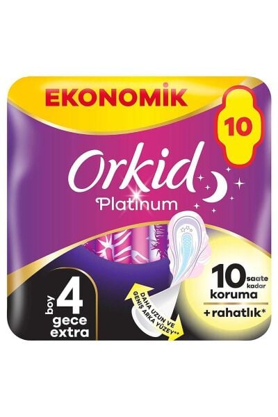 Orkid Platinum Hijyenik Ped Eko Gece Ekstra 10'lu