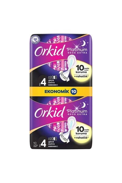 Orkid Platinum Hijyenik Ped Eko Gece Ekstra 10'lu
