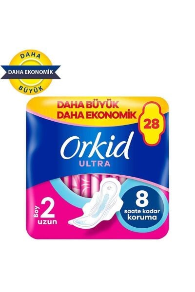 Orkid Hijyenik Ped Ultra Extra Dörtlü Uzun Paket 28'li