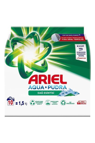 Ariel Dağ Esintisi 1,5 kg Aquapudra Toz Çamaşır Deterjanı
