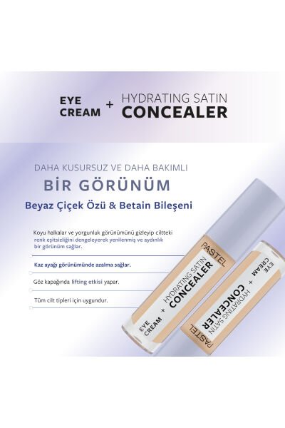Pastel Eye Cream + Hydrating Satin Concealer - Göz kremi + Göz Altı Kapatıcısı 64 Medium Light