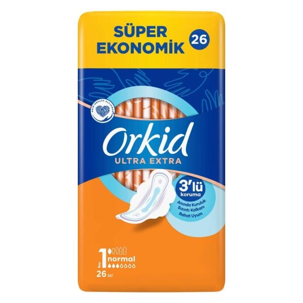 Orkid Ultra Extra Hijyenik Ped Normal Süper Ekonomik Paket 26'lı