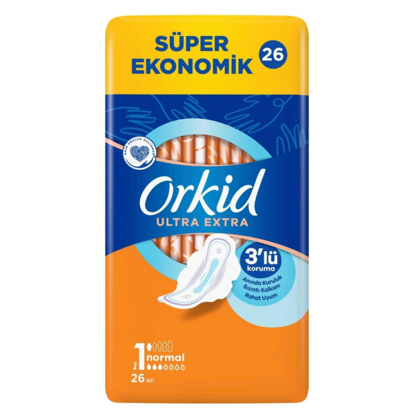 Orkid Ultra Extra Hijyenik Ped Normal Süper Ekonomik Paket 26'lı