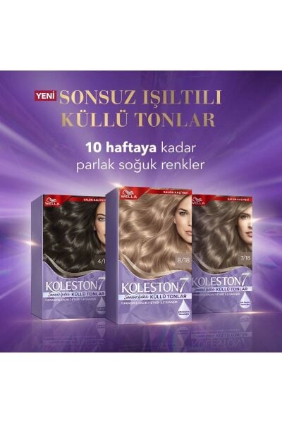 Wella Koleston Kit Saç Boyası 8/18 Açık İnci Küllü Kumral