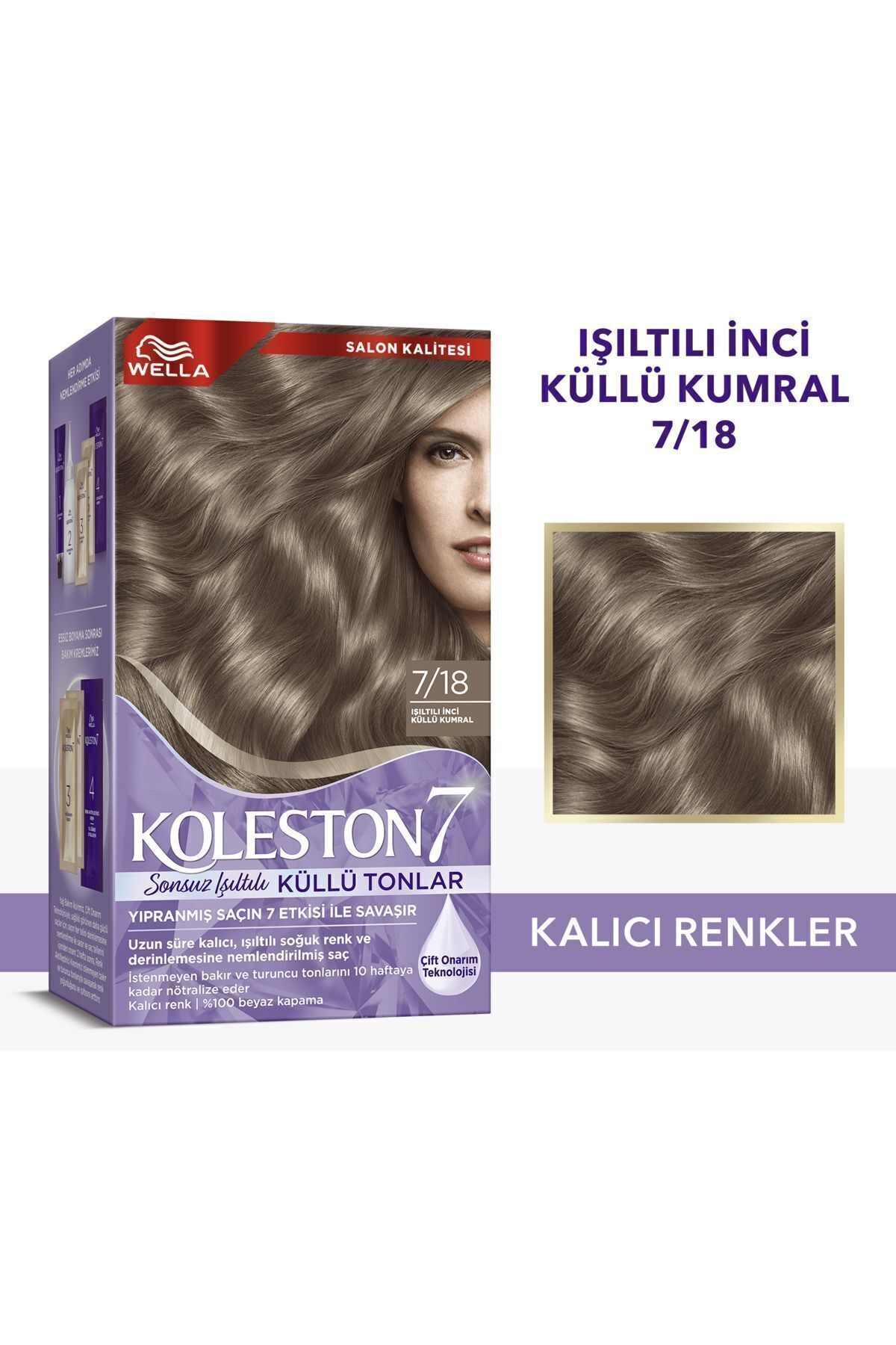 Wella Koleston Kit Saç Boyası 7/18 Işıltılı Küllü Kumral