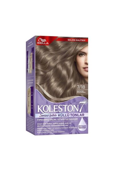 Wella Koleston Kit Saç Boyası 7/18 Işıltılı Küllü Kumral