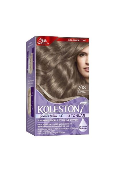 Wella Koleston Kit Saç Boyası 7/18 Işıltılı Küllü Kumral
