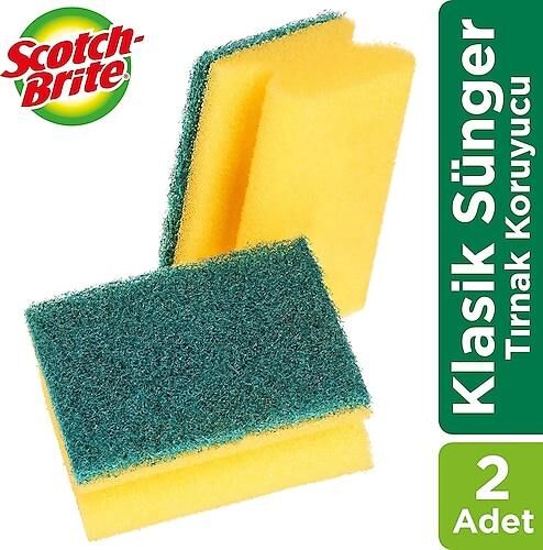 Scotch Brite Bulaşık Süngeri Yeşil 2'li Klasik