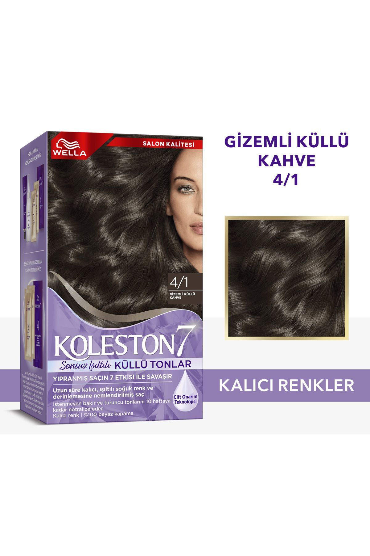 Wella Koleston Kit Saç Boyası 4/1 Gizemli Küllü Kumral