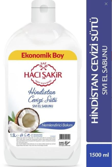 Hacı Şakir Sıvı Sabun 1500Ml Hindistan Cevizi