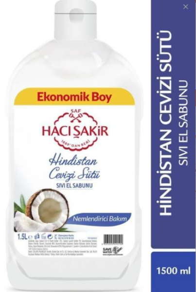 Hacı Şakir Sıvı Sabun 1500Ml Hindistan Cevizi