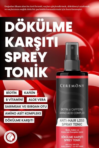 Ceremony Biotin & Kafein & Amino Kompleks İçeren Dökülme Karşıtı Saç Sprey Toniği 250 ml