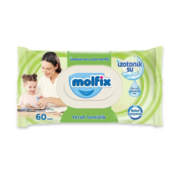 Molfix İzotonik Sulu Islak Mendil Ferah Temizlik 60 Yaprak