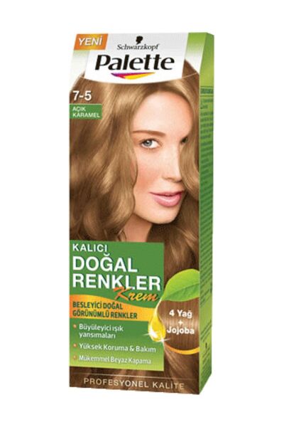 Palette Kalıcı Doğal Renkler Saç Boyası 7-5 Açık Karamel