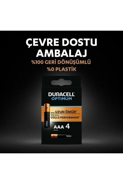 Duracell İnce Pil 4’lü Optium AAA