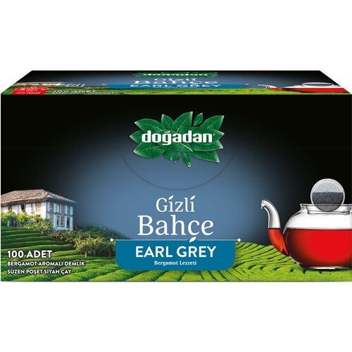 Doğadan 100 Adet Demlik Poşet Siyah Çay Earl Grey
