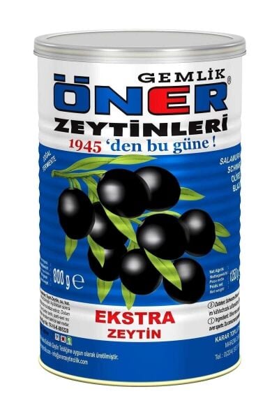 Öner Siyah Zeytin 800 gr Extra