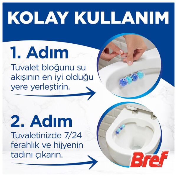 Bref Power Aktiv Katı Klozet Blok Okyanus Kokulu 2'li Paket