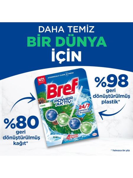 Bref Power Aktiv Katı Klozet Blok Çam Kokulu 2'li Paket