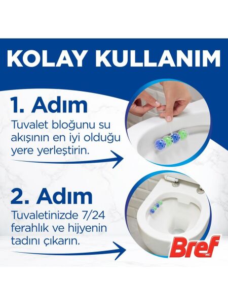 Bref Power Aktiv Katı Klozet Blok Çam Kokulu 2'li Paket