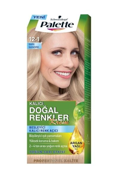 Palette Kalıcı Doğal Renkler Saç Boyası 12-1 Küllü Buzul Sarısı