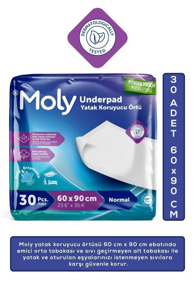 Moly 60x90 cm 30'lu Yatak Koruyucu Örtü