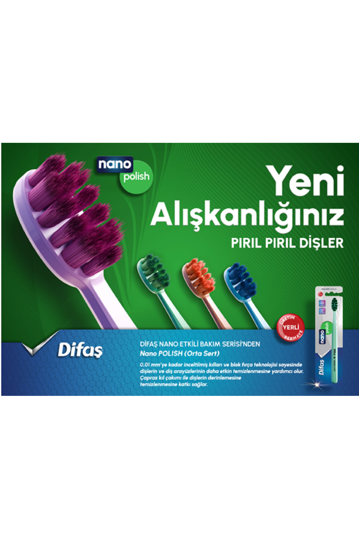 Nano Polish Orta Sert (Medium) Diş Fırçası