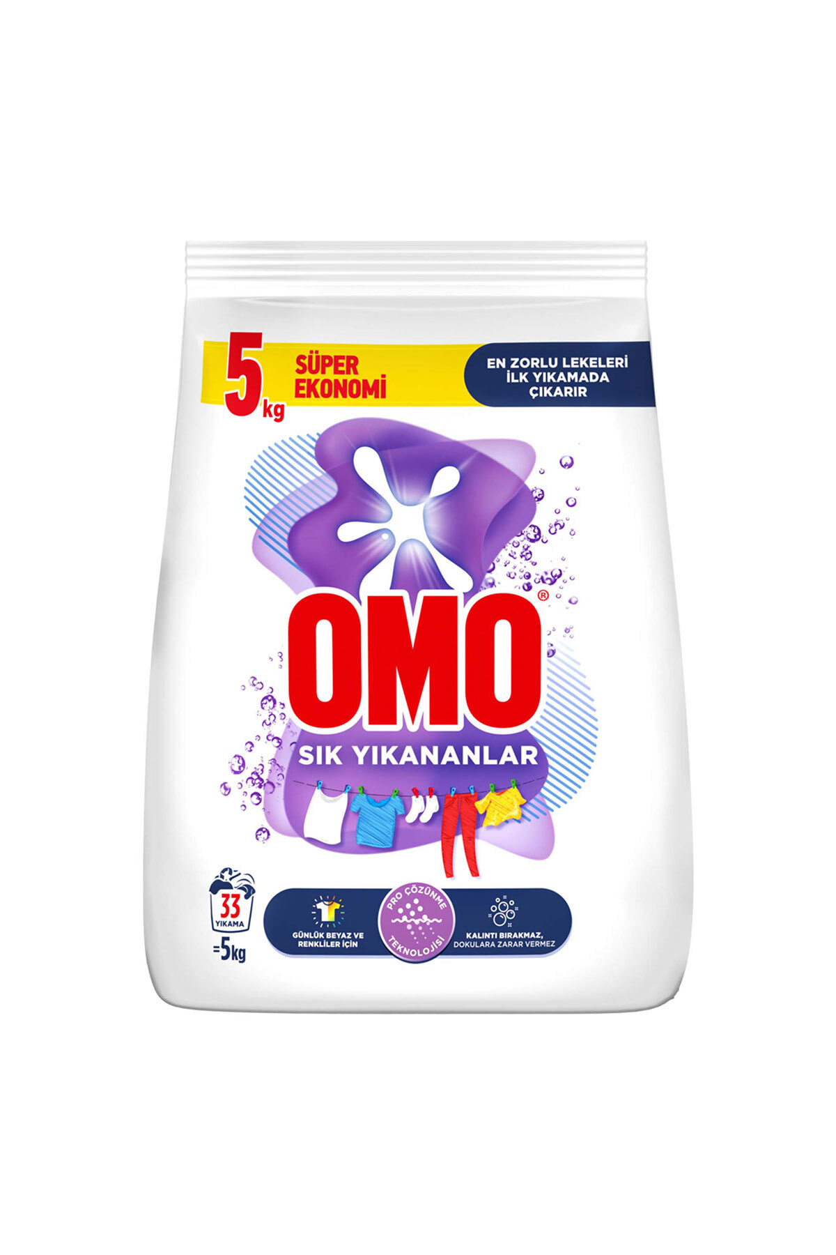 Toz Çamaşır Deterjanı Sık Yıkananlar Zorlu Lekeleri Ilk Yıkamada Çıkarır 5 Kgx1