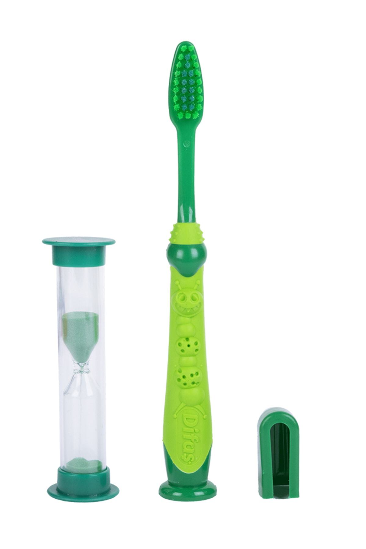 Friendly Çocuk Diş Fırçası Yumuşak + Kum Saati Yeşil Renk