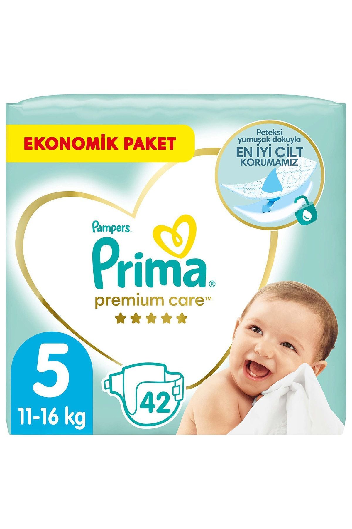 Bebek Bezi Premium Care 5 Beden Jumbo Paket 42 Adet