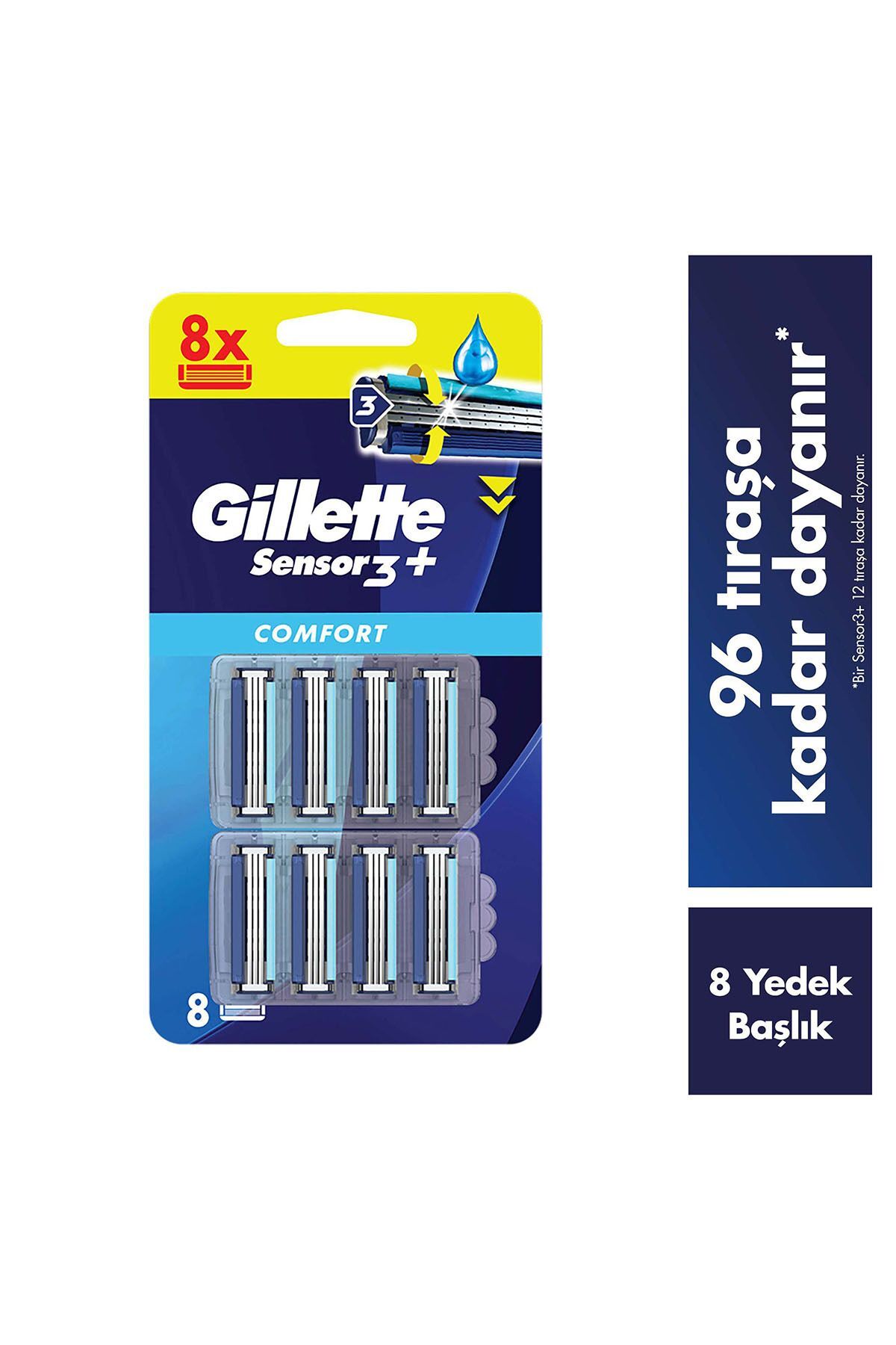 Sensor3+ Comfort 8'li Yedek Bıçak Başlığı