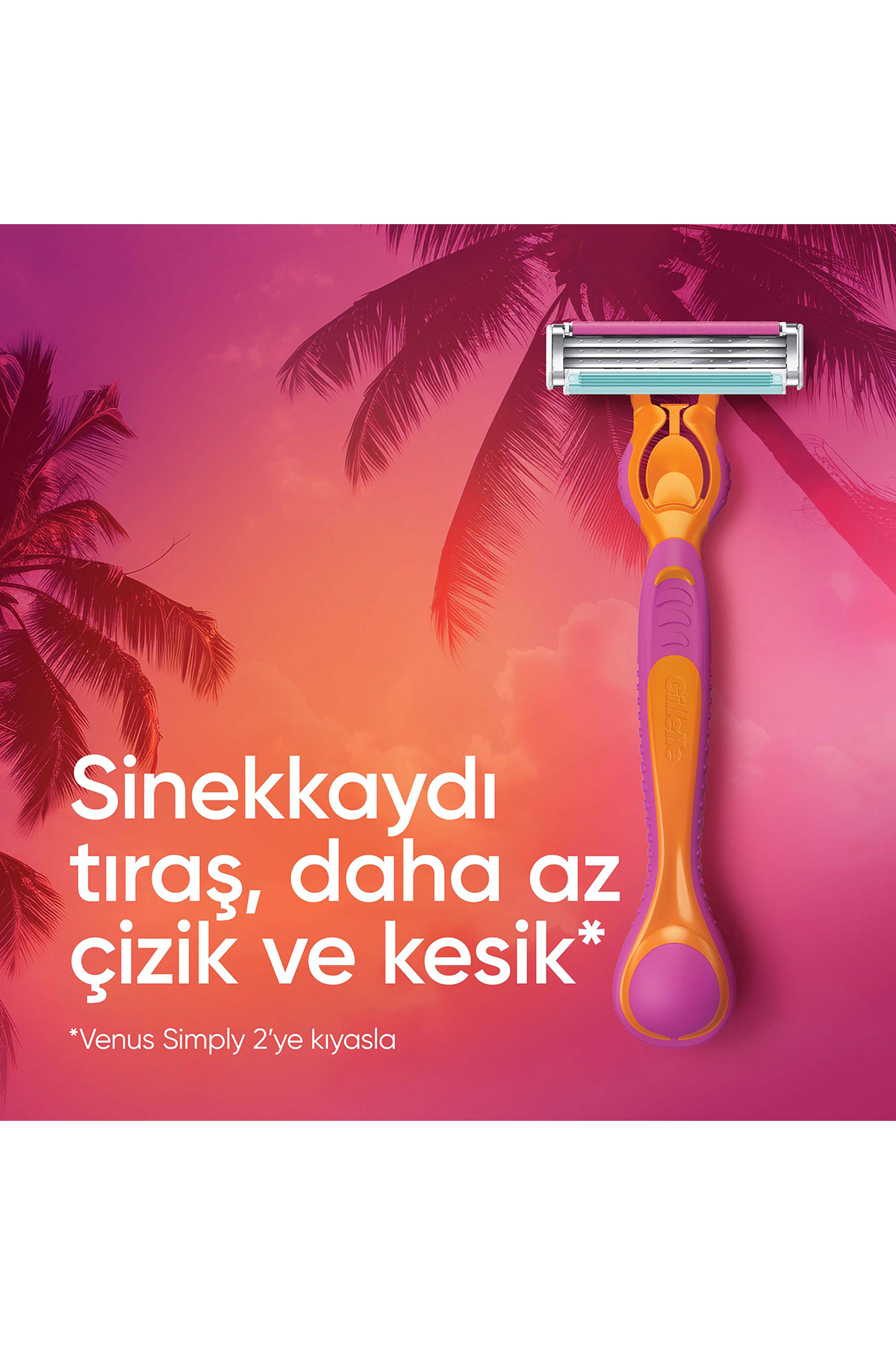 Simply Venus 3 Miami Tıraş Makinesi Gövdesi + 4 Bıçak