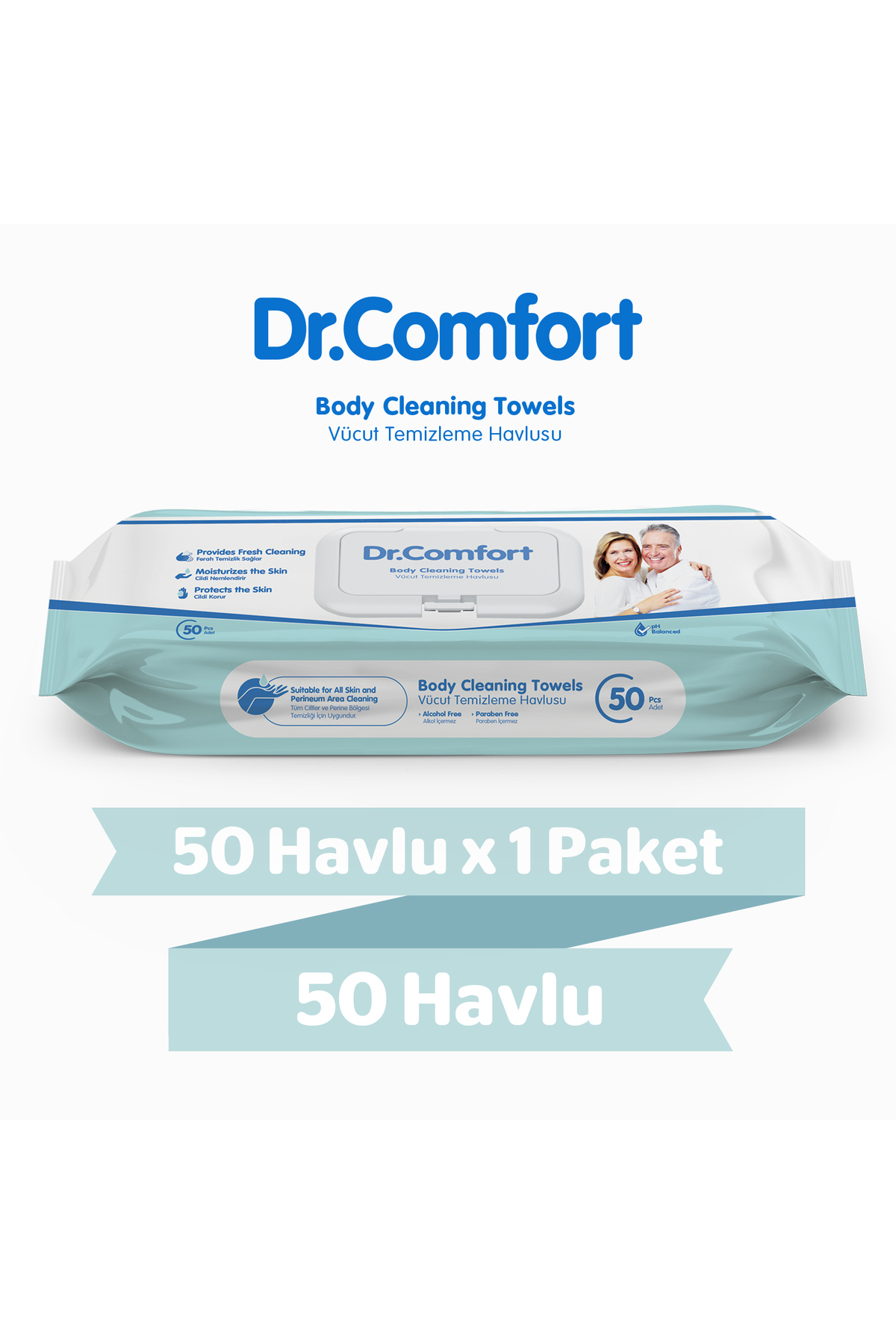 Vücut Temizleme Havlusu 50'li 1 Paket 50 Havlu