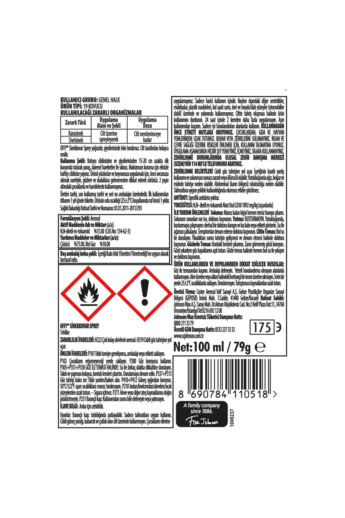 Sinekkovar Sprey 100 ml