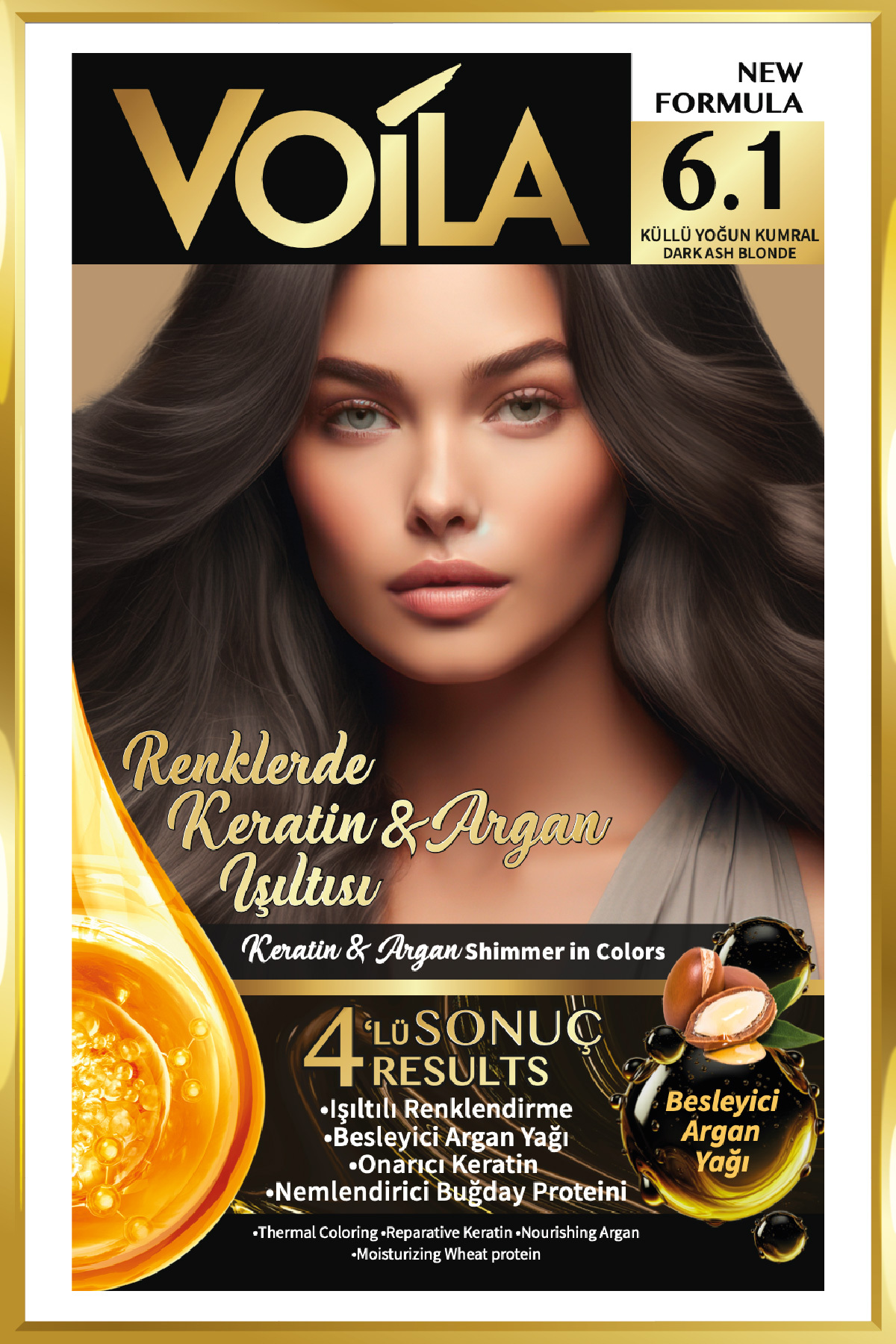 Kadın Besleyici Keratin Kalıcı Küllü Yoğun Kumral 6.1 Saç Boyası