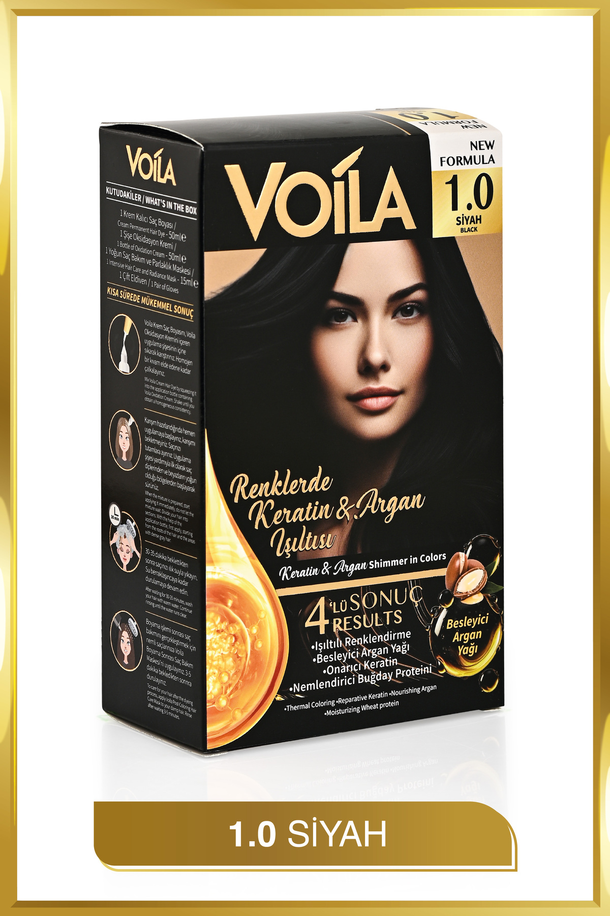 Kadın Besleyici Keratin Kalıcı Siyah 1.0 Saç Boyası