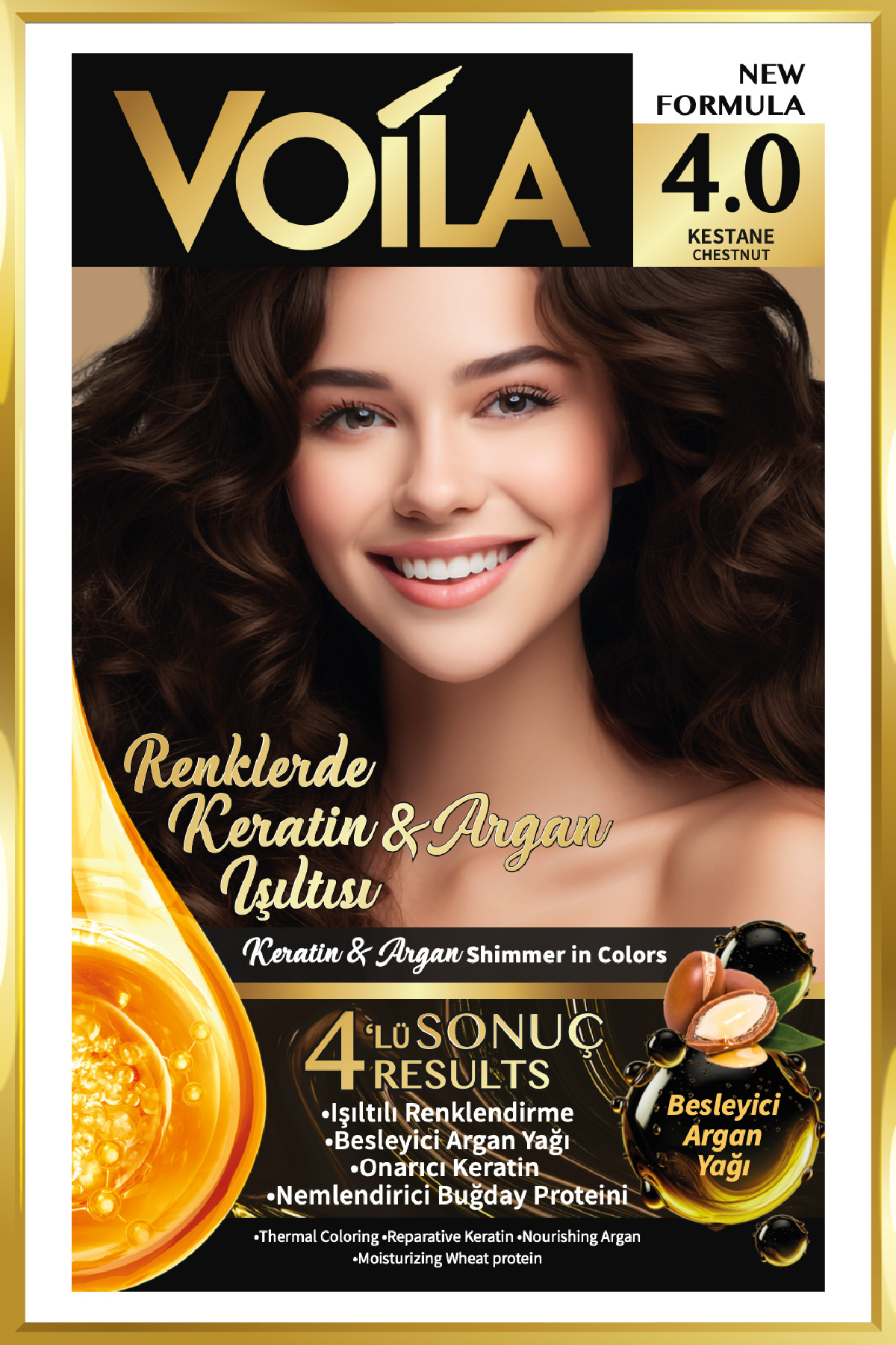 Kadın Besleyici Keratin Kalıcı Kestane 4.0 Saç Boyası