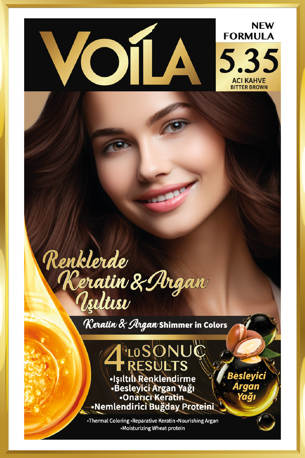 Kadın Besleyici Keratin Kalıcı Acı Kahve 5.35 Saç Boyası