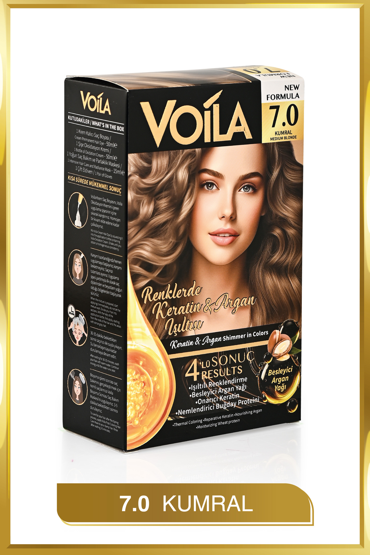 Kadın Besleyici Keratin Kalıcı Kumral 7.0 Saç Boyası