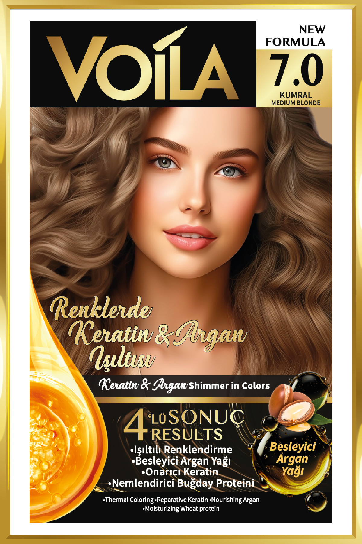 Kadın Besleyici Keratin Kalıcı Kumral 7.0 Saç Boyası