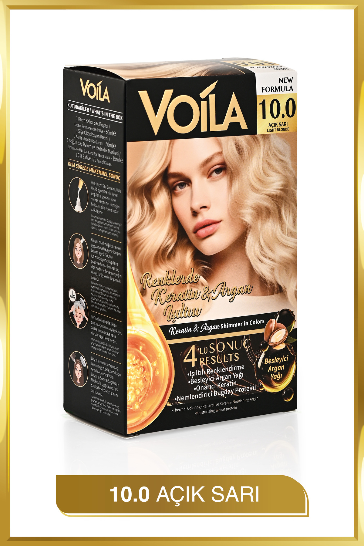 Kadın Besleyici Keratin Kalıcı Açık Sarı 10.0 Saç Boyası