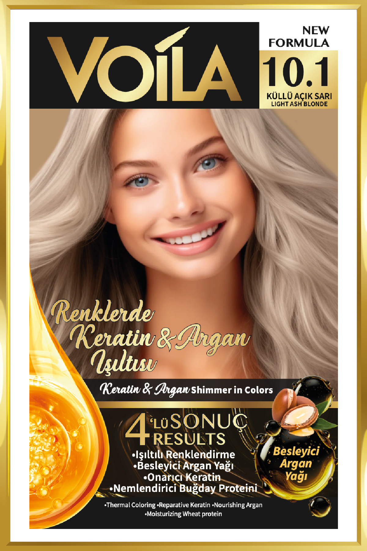 Kadın Besleyici Keratin Kalıcı Küllü Açık Sarı 10.1 Saç Boyası