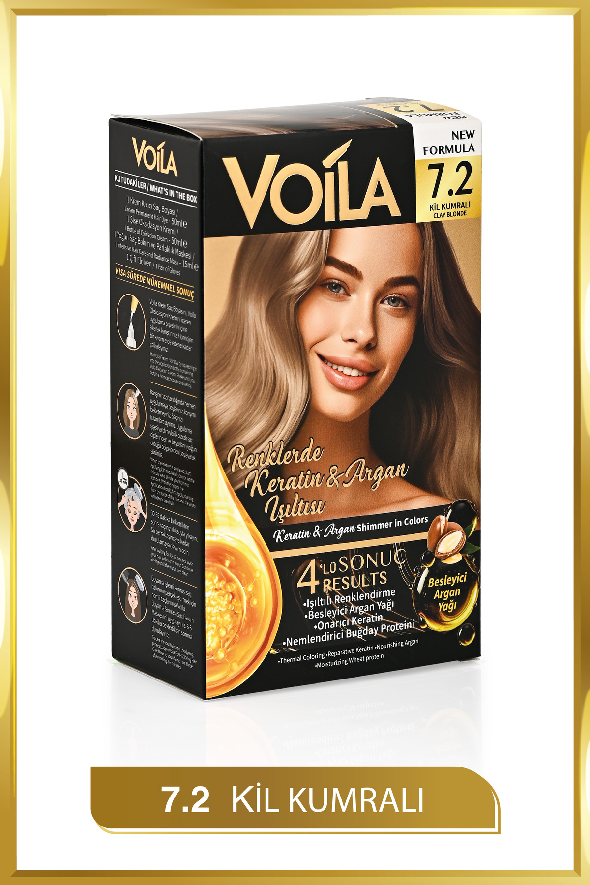 Kadın Besleyici Keratin Kalıcı Kil Kumralı 7.2 Saç Boyası