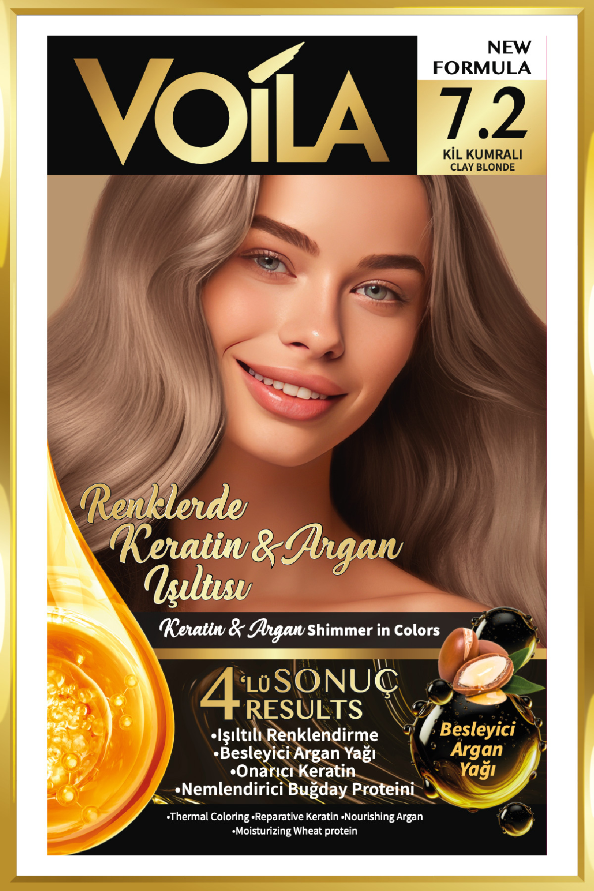 Kadın Besleyici Keratin Kalıcı Kil Kumralı 7.2 Saç Boyası