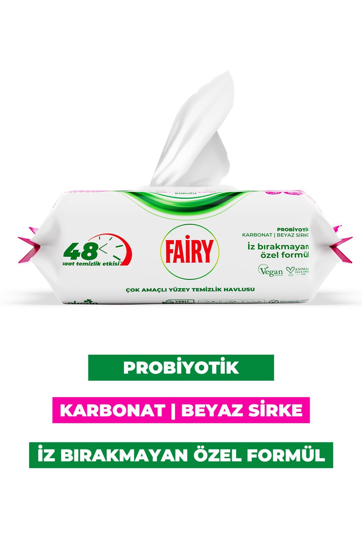 Çok Amaçlı Yüzey Temizlik Havlusu 100 Yaprak | Lilyum Çiçeği| Beyaz Sirke & Karbonat