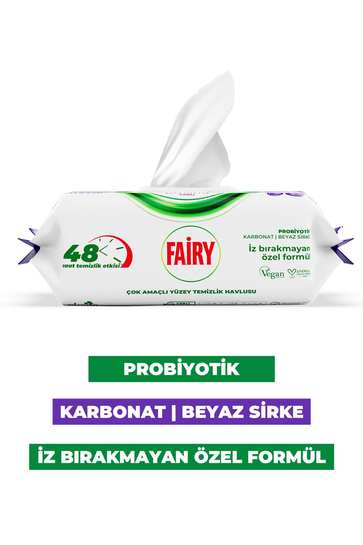 Çok Amaçlı Yüzey Temizlik Havlusu 100 Yaprak | Lavanta Yağlı | Beyaz Sirke & Karbonat