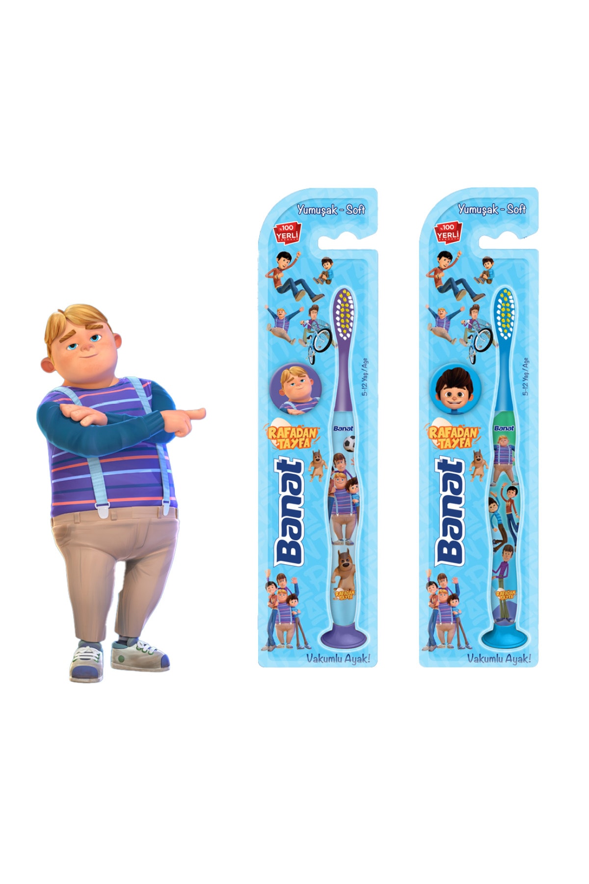 Rafadan Tayfa Vantuzlu Ayak Lisanslı Çocuk Diş Fırçası (mavi)