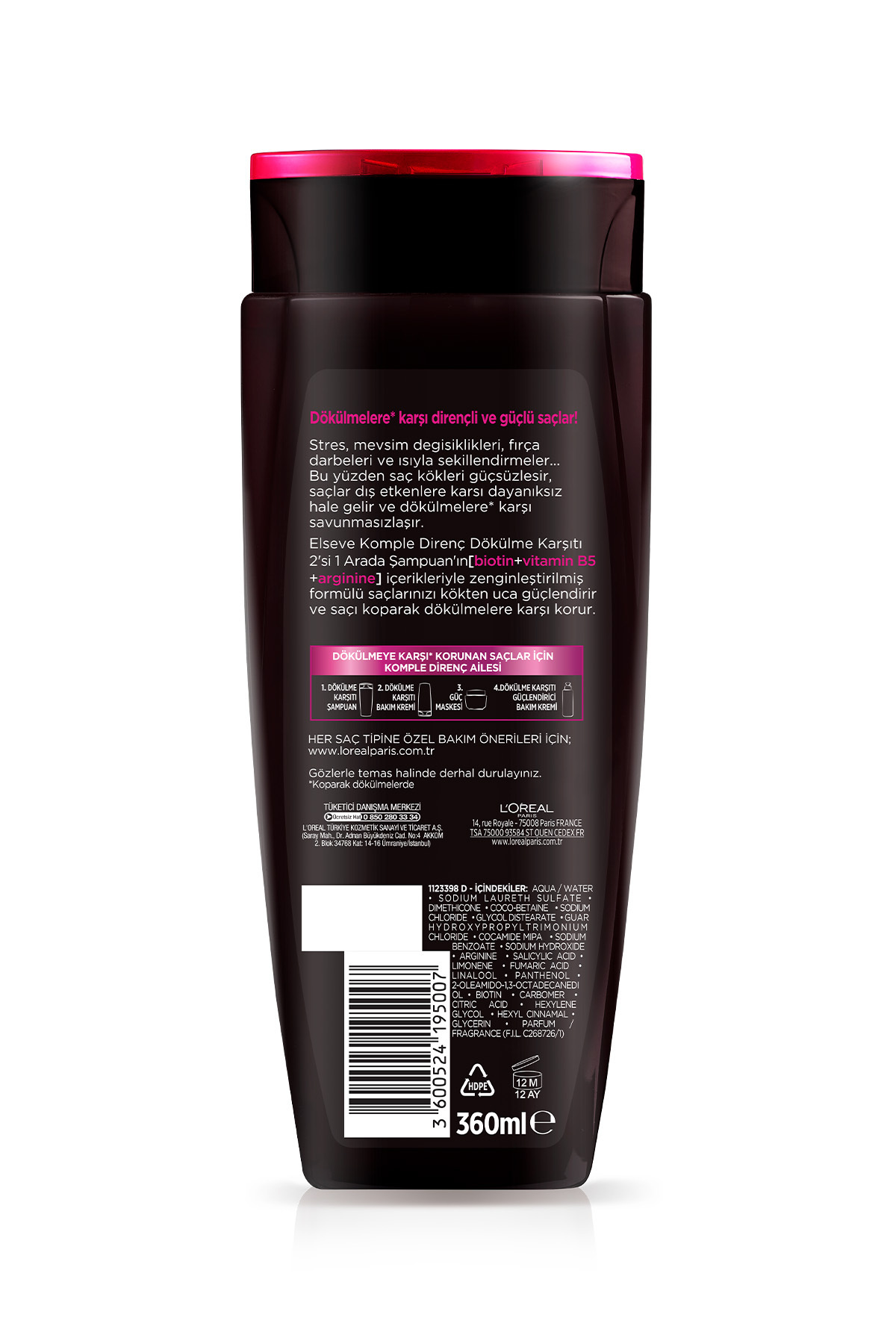 Komple Direnç Dökülme Karşıtı 2'si 1 Arada Şampuan 360 ml