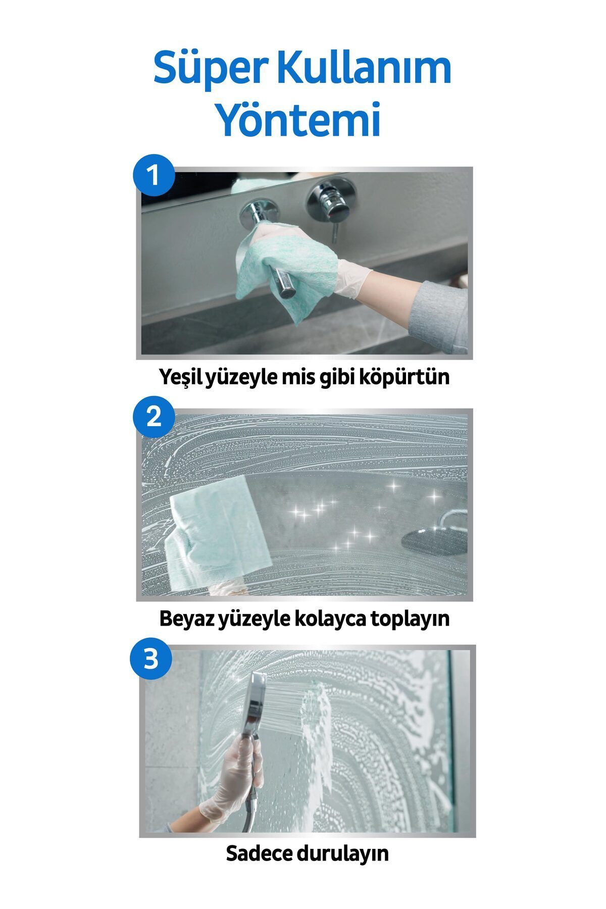 Easy Clean Süper Kireç Çözücü Yüzey Temizlik Havlusu & Mendili 30 Yaprak