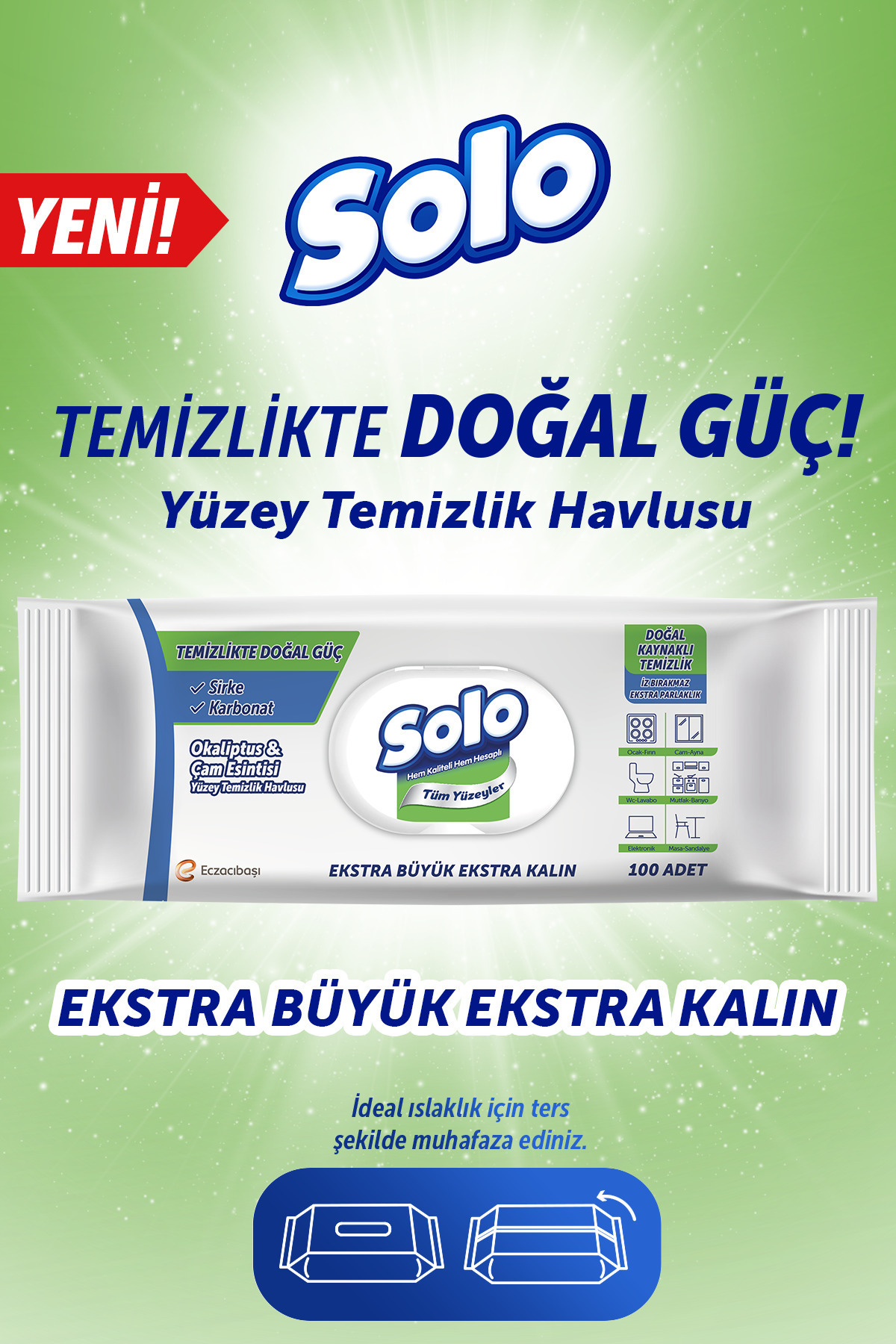 Temizlikte Doğal Güç Okaliptus&çam Esintisi Yüzey Temizlik Havlusu 100 Yaprak